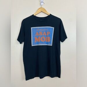 ASAP ROCKY A$AP Mob Worldwide Black T-Shirt Size Large GREETINGS FROM ASAP